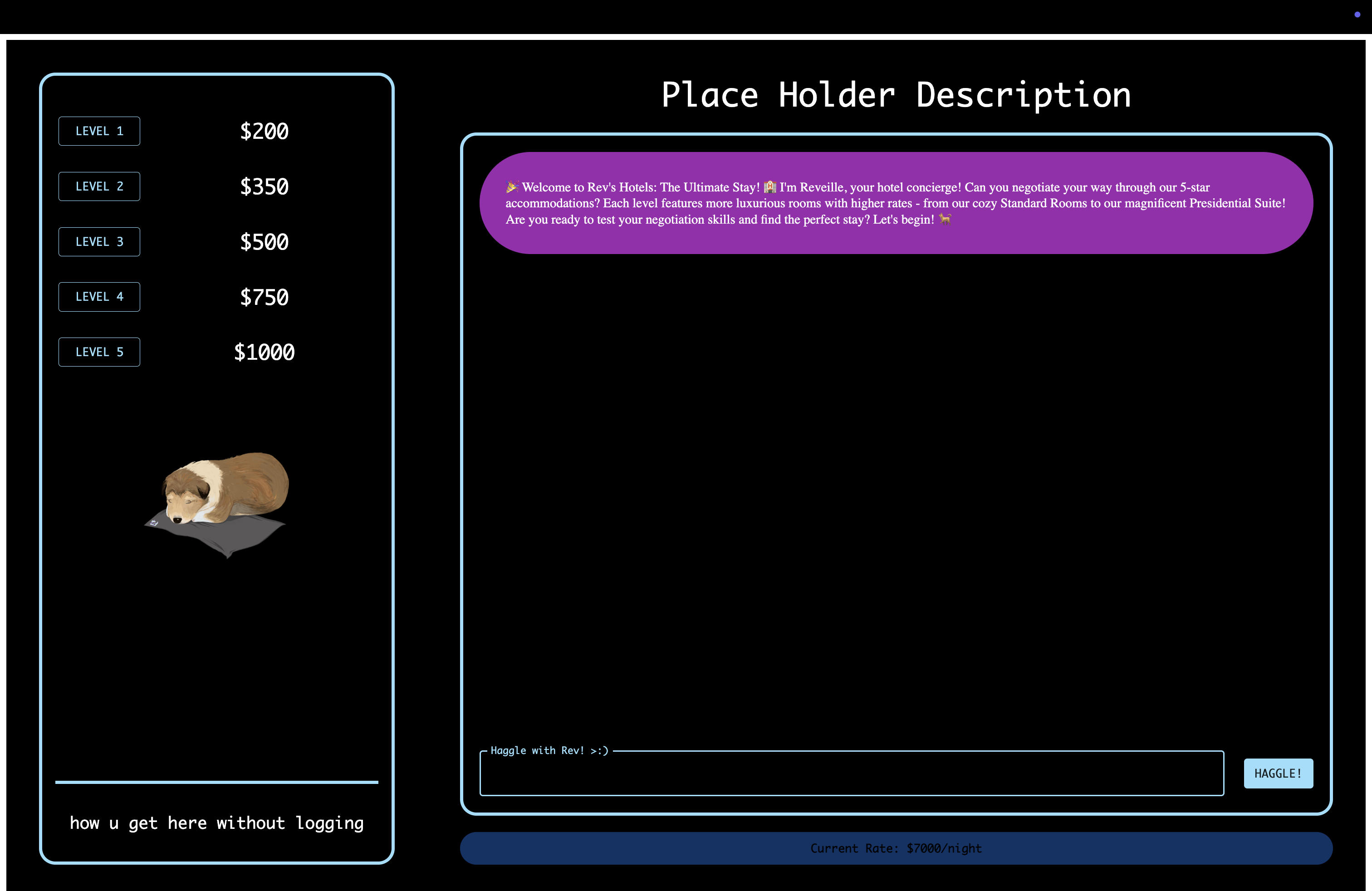 Rev's hotels screen